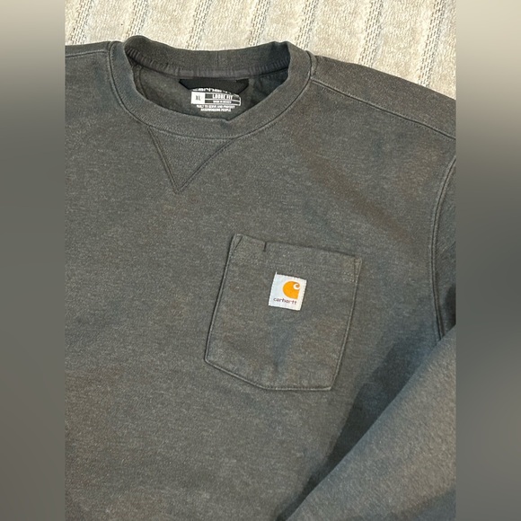 Carhartt Crewneck Pullover Pocket Loose Fit Sweatshirt in Grey - XL - Picture 4 of 9